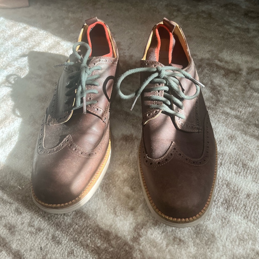 Cole Haan GRAND.OS Wingtip Dress shoes, Dark Brown